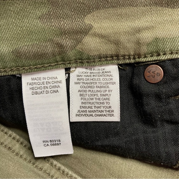 Lucky Brand Women's Green Camouflage Jean Shorts - Picture 6 of 14